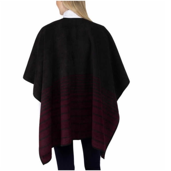 Ike Behar Ladies Reversible Wrap with High Pile Fleece RED - Picture 5 of 6